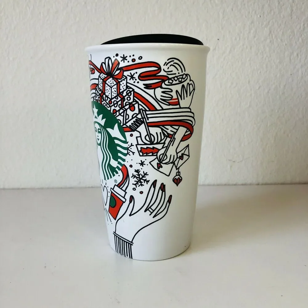 HTF Starbucks 2017 Holiday Doves CoffeeTravel Mug